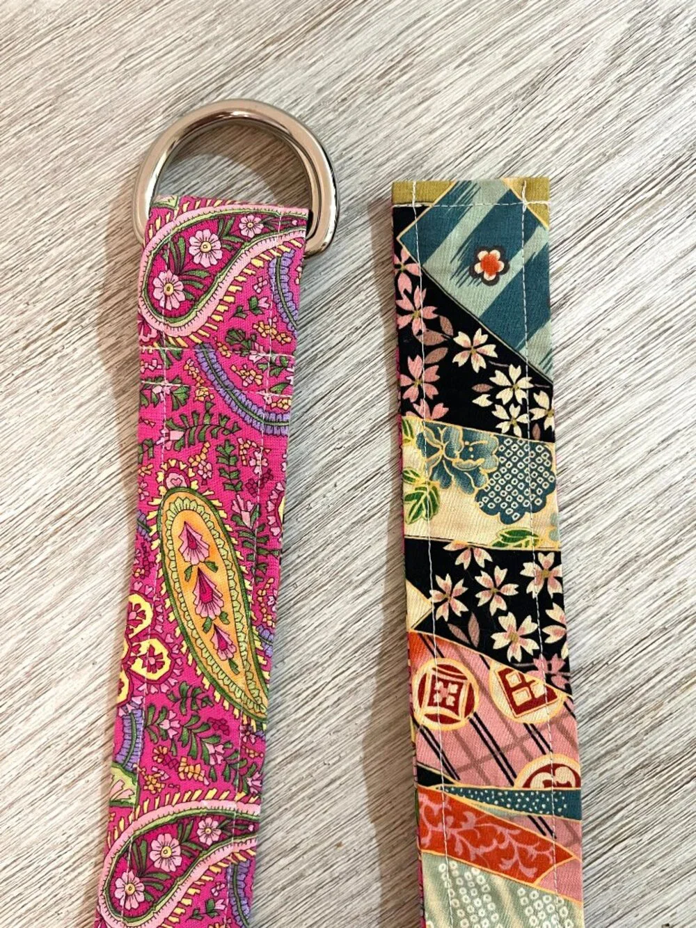 Belly Loops Fabric Belt Multi Paisley Floral Multi Pink